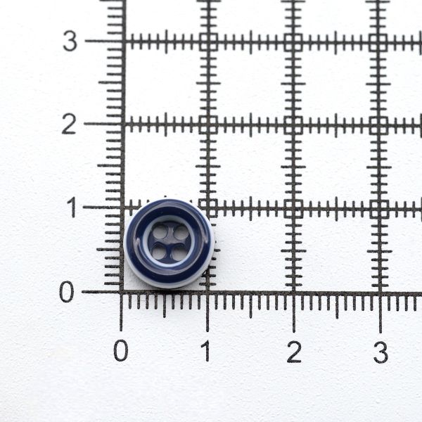 Пуговицы 4 прокола 17L (10,5мм), пластик (col.C т.синий с белой полосой), 72 шт, CN 2805