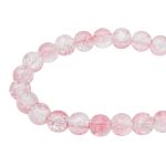 Бусины стекло ⌀8 мм, кракле, 46 шт, Astra&Craft, SY 24 градиент прозрачный/розовый, 1301138