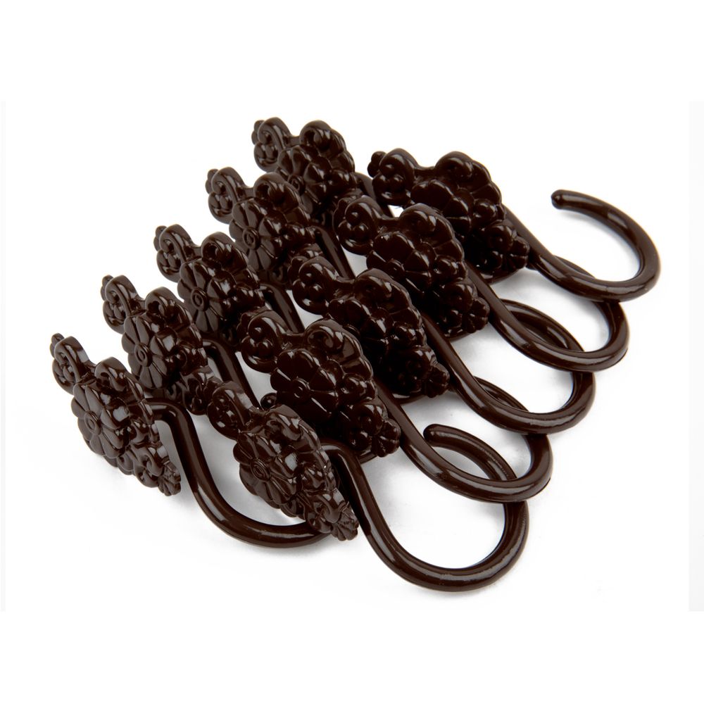 Крючки шторные для карниза навесные ⌀6 мм, 10 шт, 02 коричневый, Sofi H40