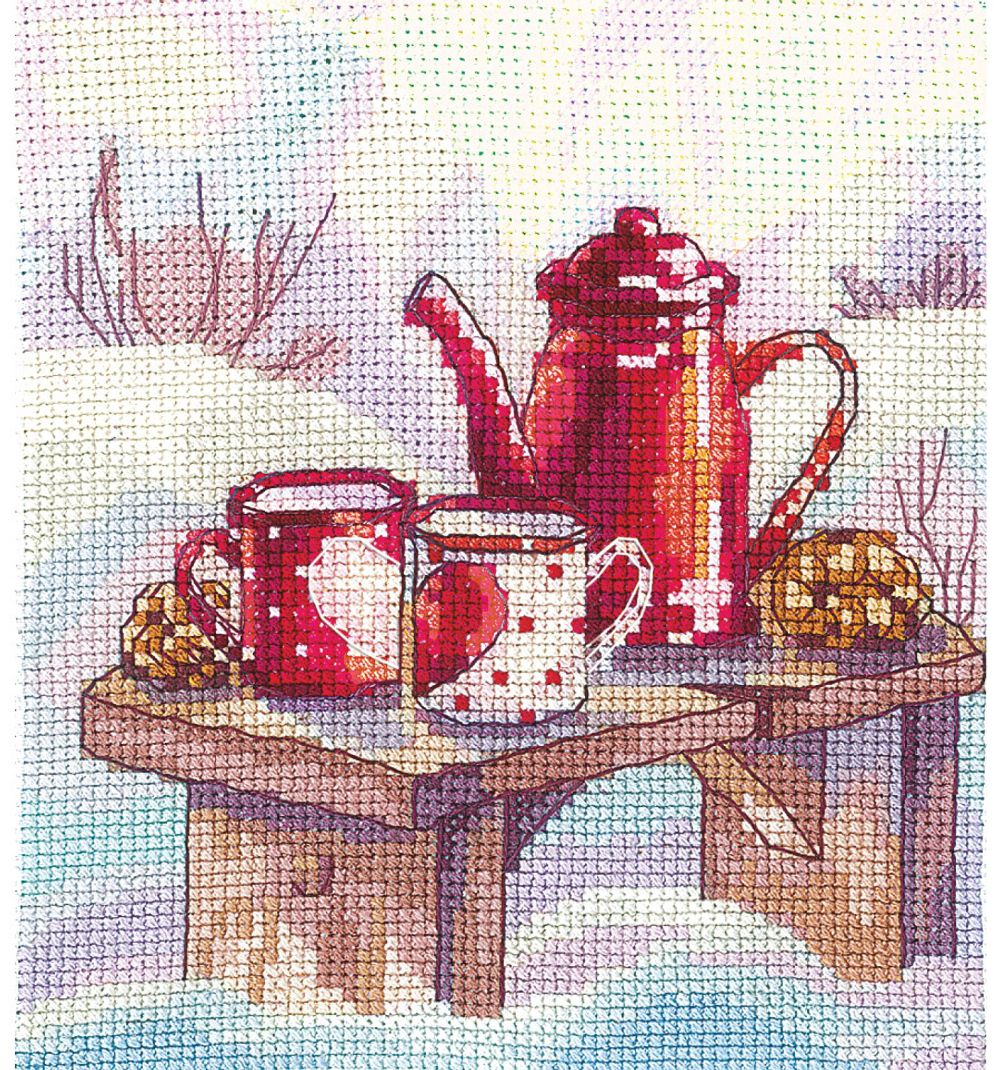 Набор для вышивания нитками Сделай своими руками, Любимый чай (хлопок), 11.5х13 см