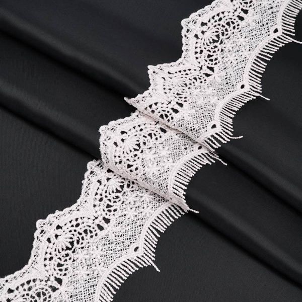 Кружево гипюр (плетёное) 72 мм / 9.14 метров, 571 молочный