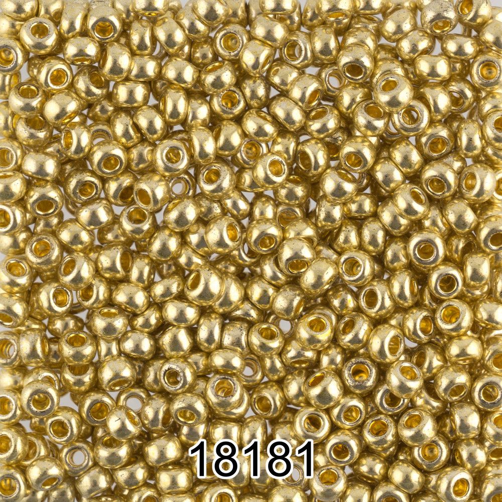 Бисер Preciosa 10/0 (2.3 мм), 500 г, 18181 (Ф398) золотой