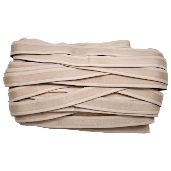 Резинка бельевая (бретелечная) блестящая 18.0 мм / 25 метров, серо-бежевый