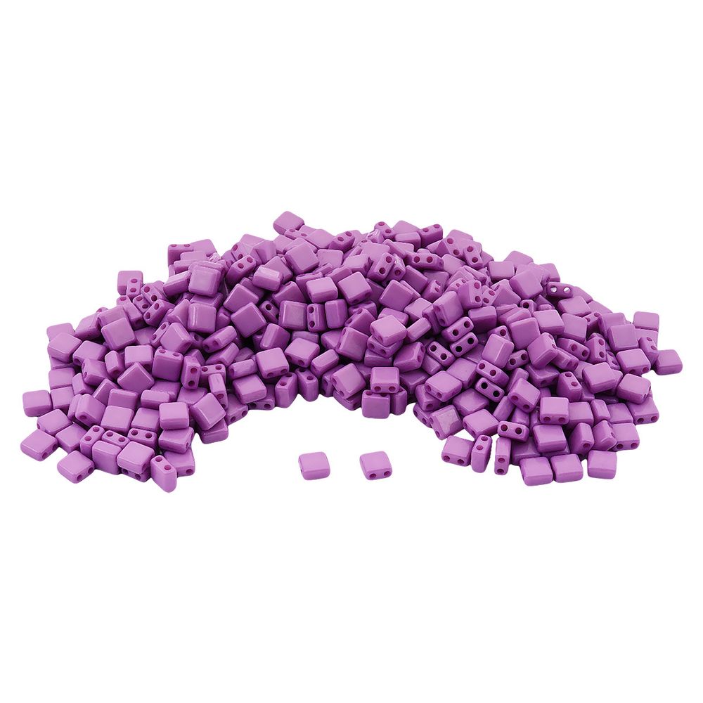 Бусины пластик 6х6х3 мм, 50 г, с двойным отверстием, плоский квадрат, 17 фиолетовый, Astra&Craft 7429