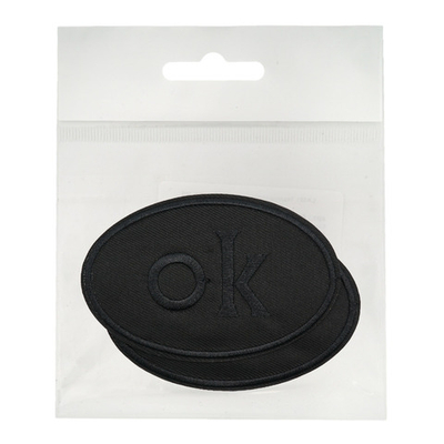 Термоаппликация овал OK 92х60мм (Black (черный)), 2 шт, LA560