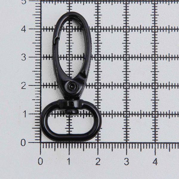 Карабин металл 15.0 мм (43х22 мм), черный лак, ГУ12849, 4 шт