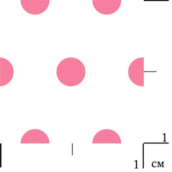 Ткань для пэчворка Peppy Бабушкин сундучок, рулон 112 см / 5 метров, БС-05 кр.горох белый/яр.розовый, Peppy