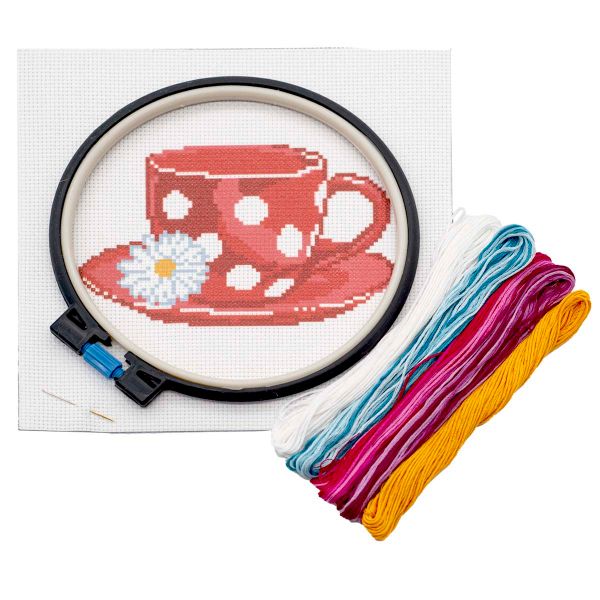 Набор для вышивания нитками Hobby&Pro Kids, Любимая чашка 19х19см