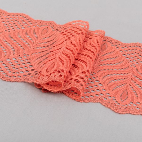 Кружево бельевое эластичное 165 мм / 3±0.2 метра, Турция, коралловый, Blitz
