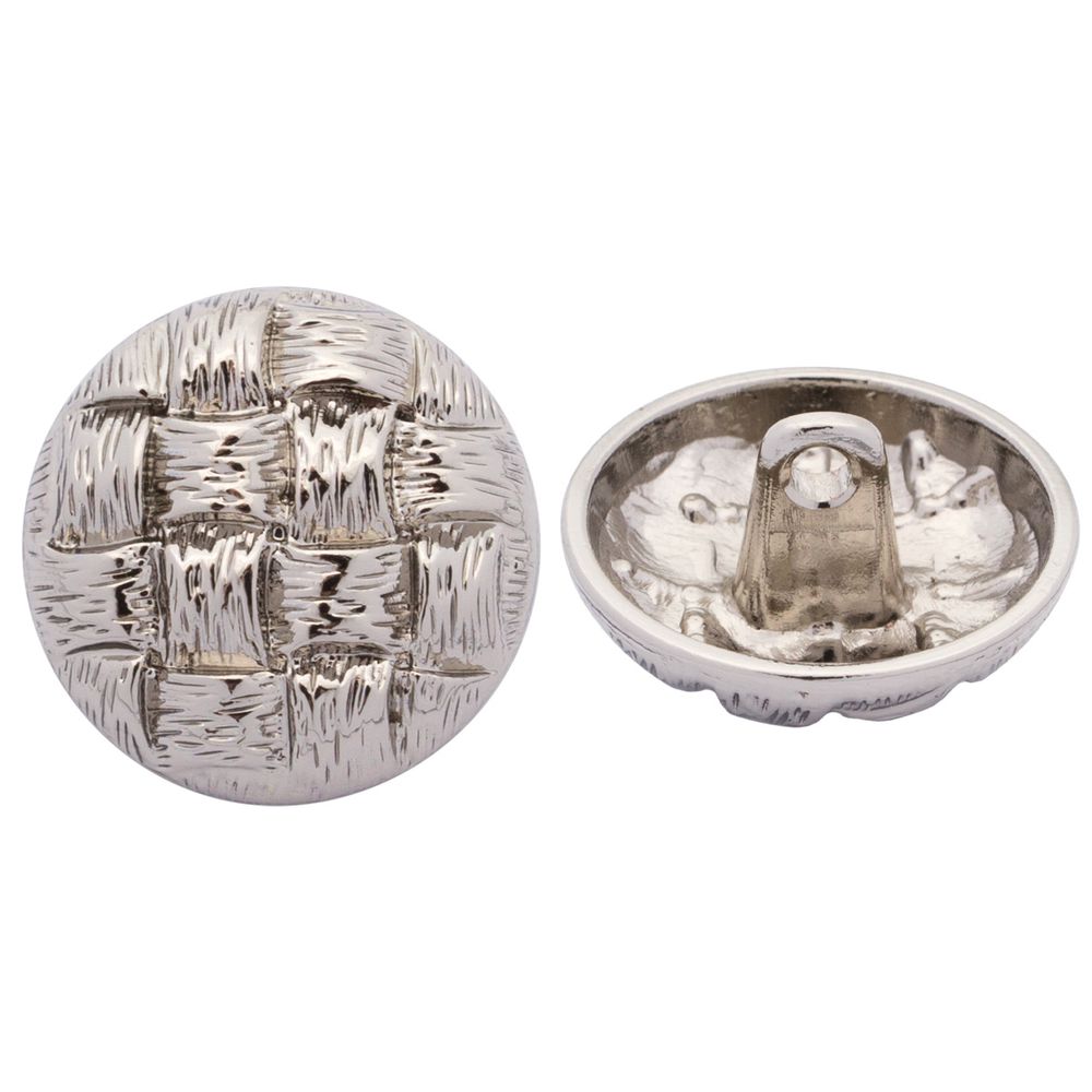 Пуговицы на ножке 28L=18 мм, металл, M.Silver (матовый серебристый), 10 шт, MP03