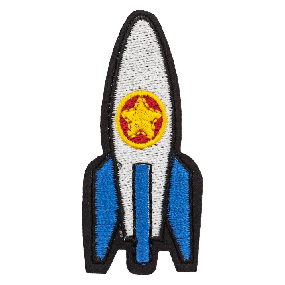 Термоаппликация "Сине-серая ракета", 2.8х6.5см