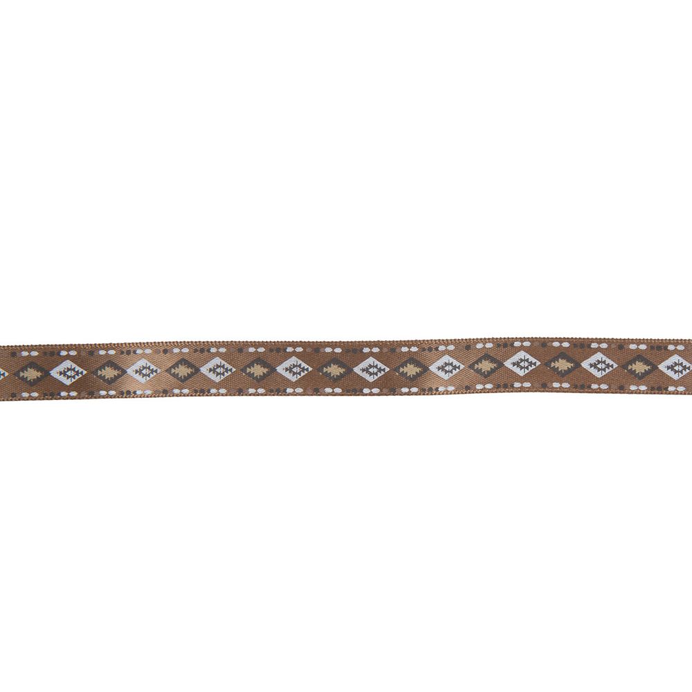 Лента атласная с рисунком 12.0 мм / 22.8 метров, O2/093 орнамент/т.бежевый, Gamma ALP-123