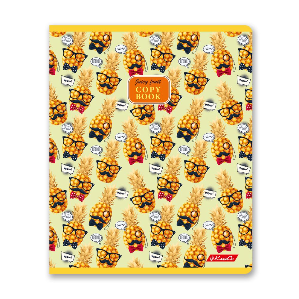 Тетрадь ученическая общая, твин лак, A5+ 60 л. на скобе 65 г/м², белизна 100%, 10 шт, клетка в термоусадочной пленке, 000478 Фруктомания, Светоч 60ТСК5_8_2_1