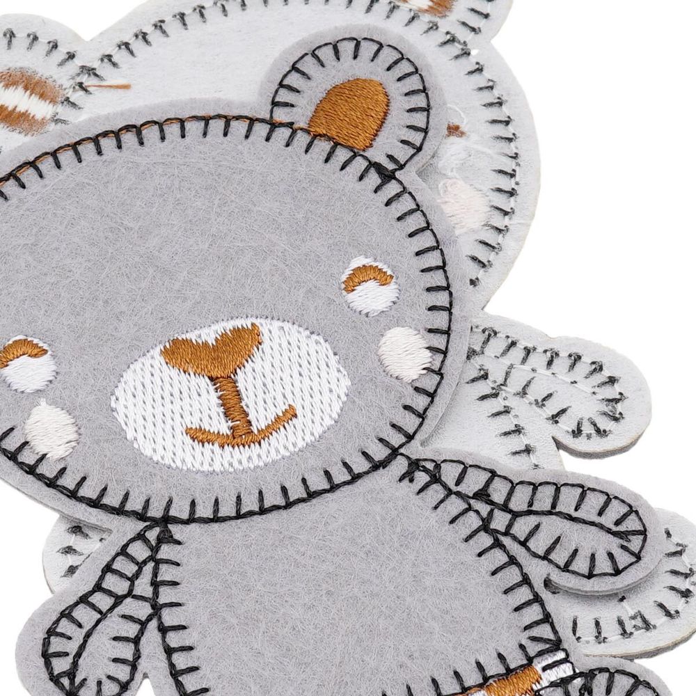 Термоаппликация Мишутка 70х97мм (Gray (серый)), 2 шт, LA524