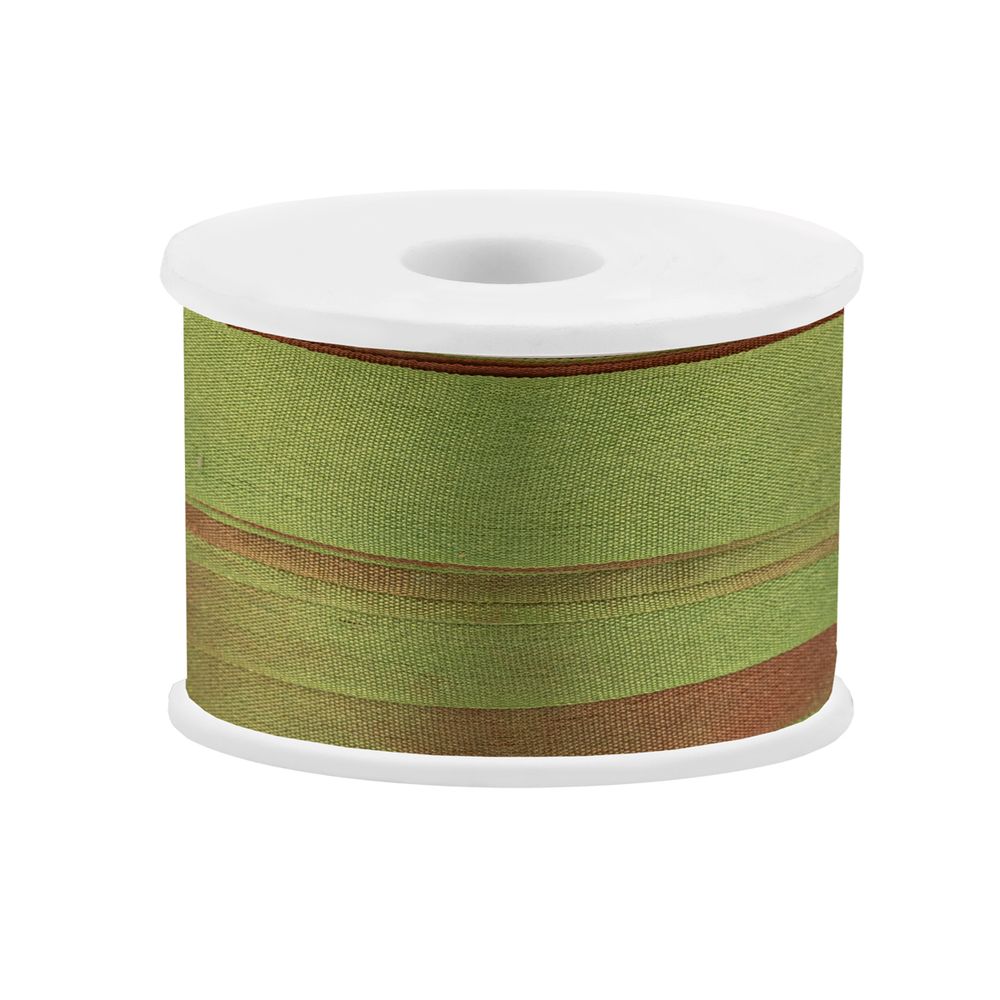 Лента (тесьма) шелковая 13.0 мм / 45.5±0.5 метров, M108 зеленый/болотный, Gamma SRM-13