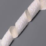 Лента (тесьма) жаккардовая 35.0 мм / 10±0.5 метров, бордюр Плетеный орнамент 35274 V1 белый