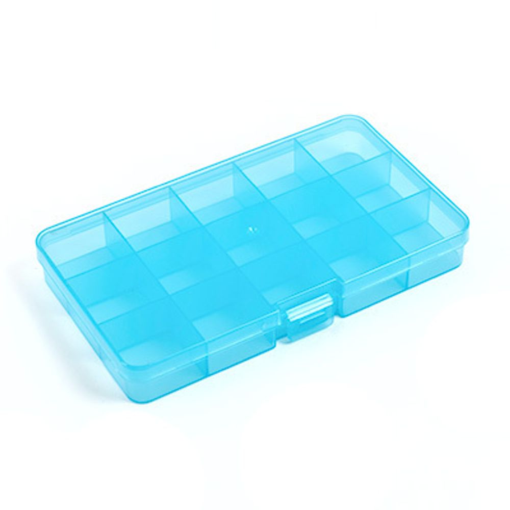 Органайзер для швейных принадлежностей 17.7x10.2x2.3 см, пластик, голубой/прозрачный, Gamma OM-042