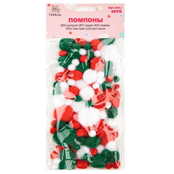 Помпоны Mix 108 шт, 02, Hobbius SKPB