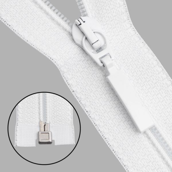 Молния спираль (витая) Arta Т5 (5 мм) 1 зам., разъем., 70 см, цв. 501 белый, уп.5 шт