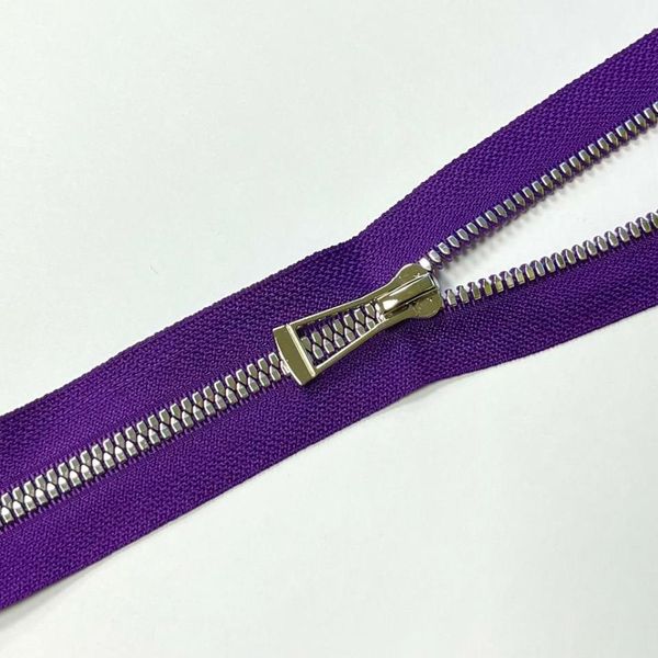 Молния трактор Т5 (5 мм) 1 зам., разъем., 75 см, никель D865 фиолетовый уп.5 шт, Mzip Premium