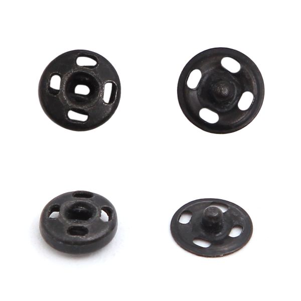 Кнопка пришивная металл ⌀5.0 мм, черный, 24 шт, Pony