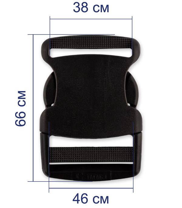 Фастекс (пряжка трезубец) пластик 38 мм, 100 шт, черный, Gamma SB04