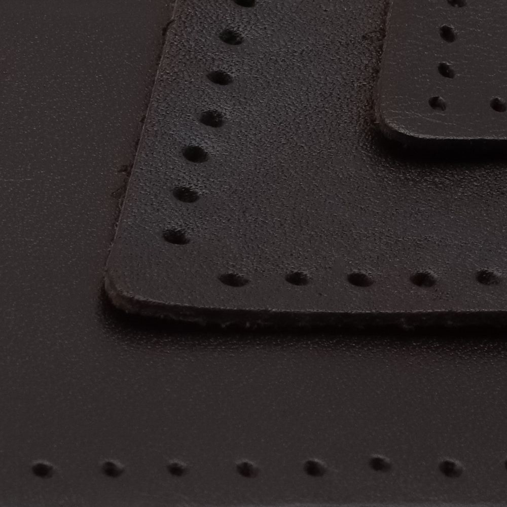 Набор заплаток пришивных из кожи, ромб 4х5,6см, 6х8,4см, 8х11,2см, с перфорацией, 3 шт (03 темно-коричневый), 9405