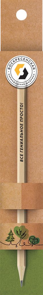 Карандаш чернографитный заточенный ТМ (HB), 4 шт, все гениальное просто!, ВКФ SUV-032