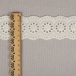 Кружево шитьё хлопок.1137 45 мм, цв.F102 молочный, уп.13.71м, Kruzhevo