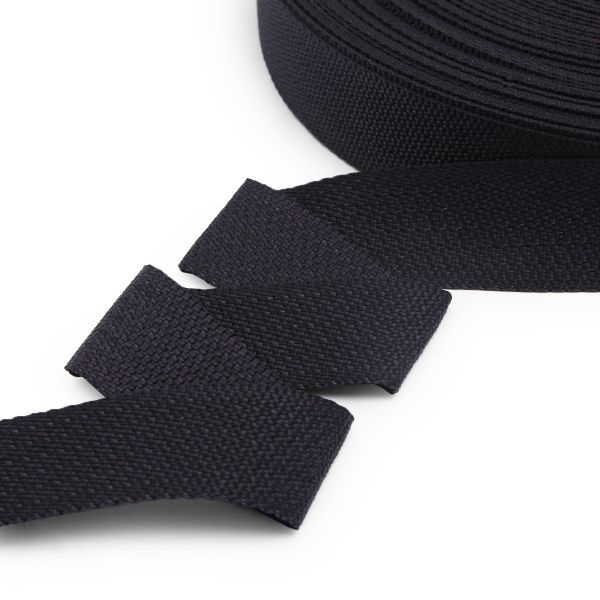 Стропа (ременная лента) 30 мм / 50 метров, толщ. 0.5 мм, [20.5 г/пог.м], 100% п/э, 005 черный