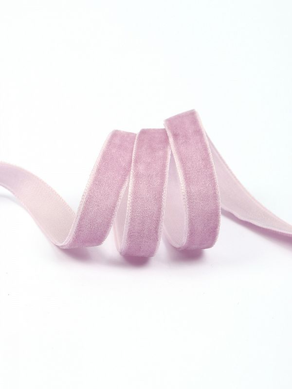 Лента бархатная (тесьма) 10.0 мм / 22.86±1 метров, арт.10VR73 нейлон цв.сиреневый