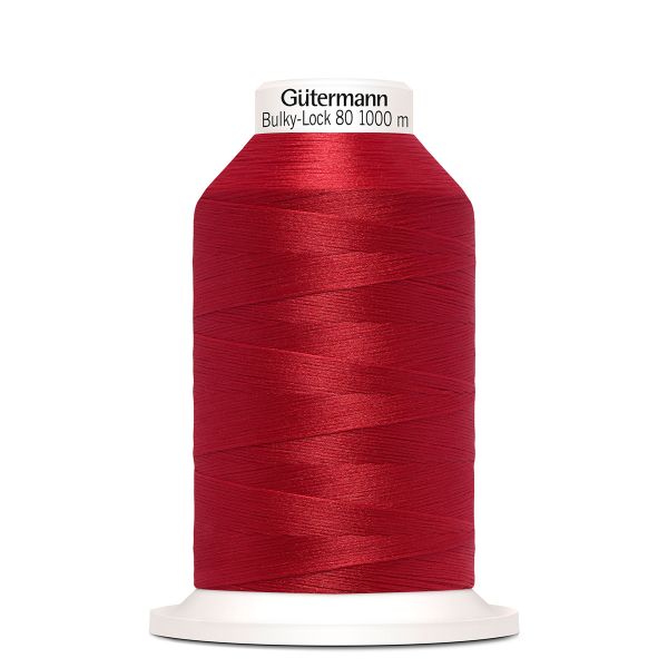 Нитка текстурированная Gutermann Bulky-Lock 80, 1000 м, 156 красный, 5 катушек