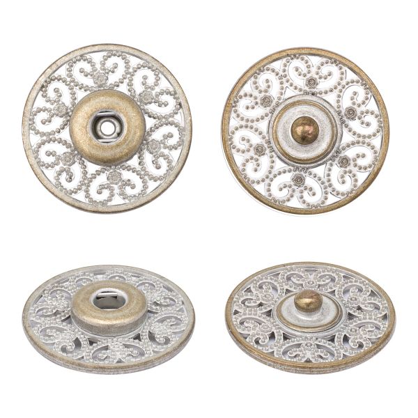 Кнопка пришивная металл ⌀23.0 мм, металл, White, уп.10 шт