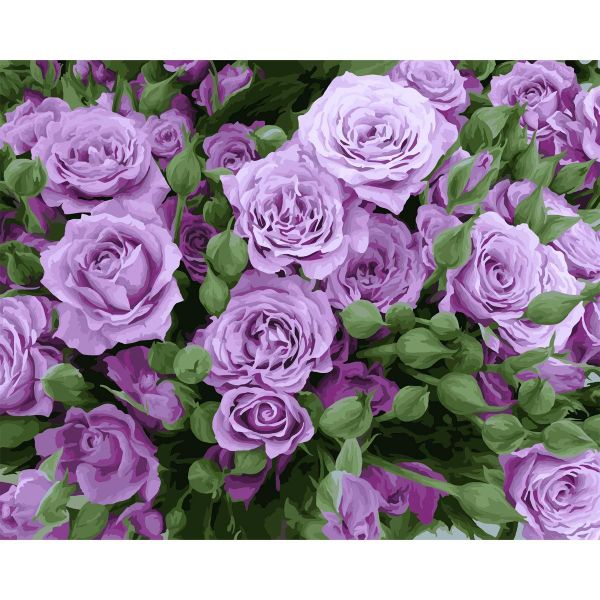 Картина по номерам Русская живопись, Кустовые розы 40х50см