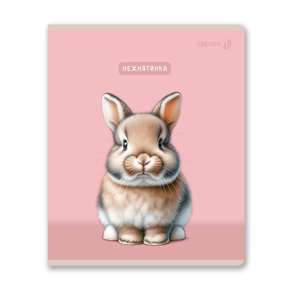 Тетрадь ученическая общая, твин лак A5 60 л. на скобе 65 г/м², белизна 100% 10 шт клетка, 01521 Ушастик, Светоч Т201