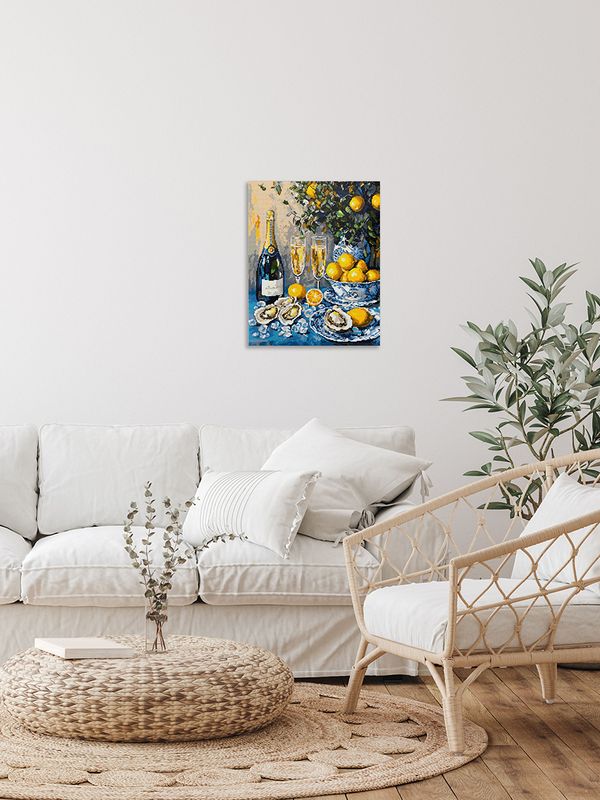 Кристальная (алмазная) мозаика Фрея ALPD-318, на подрамнике, Натюрморт с устрицами, 40х50 см