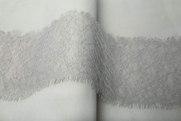 Кружево шантильи (реснички) 205 мм / 5х3 м, серый, Blitz LCE-32SH