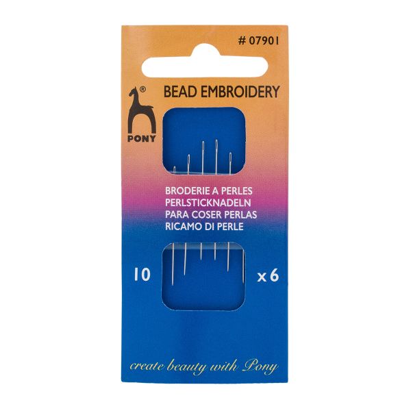Иглы ручные для бисера Bead Embroidery №10, 6 шт, Pony, 07901