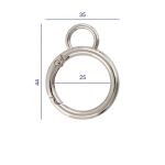 Карабин металл кольцо ⌀25.0 мм (44х35 мм), 10 шт, 04 никель, Gamma GHA-225