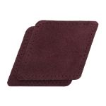 Заплатки пришивные из замши, ромб 8х11,2см с перфорацией, 2 шт, 100% кожа, 31 бордовый, 59125