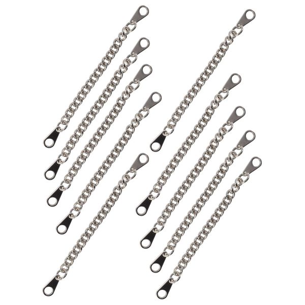 Вешалка-цепочка для одежды 100х5 мм, никель, 10 шт