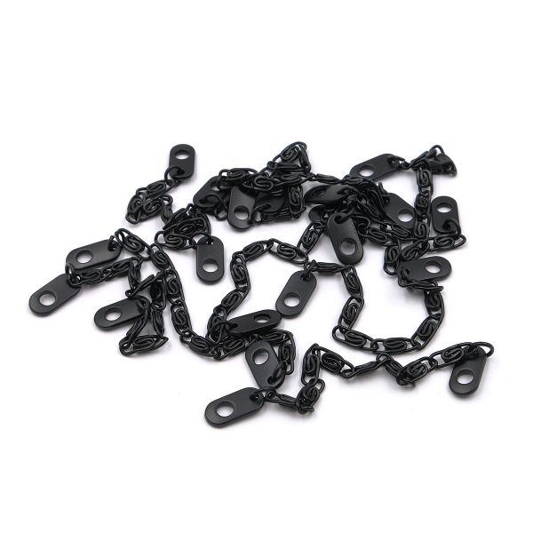 Вешалка-цепочка для одежды 110х5 мм, металл, черный матовый, 10 шт, ГДЖ1517