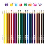 Карандаш акварельный в наборе заточенный 4х24 цв, Лео LNSWP-24