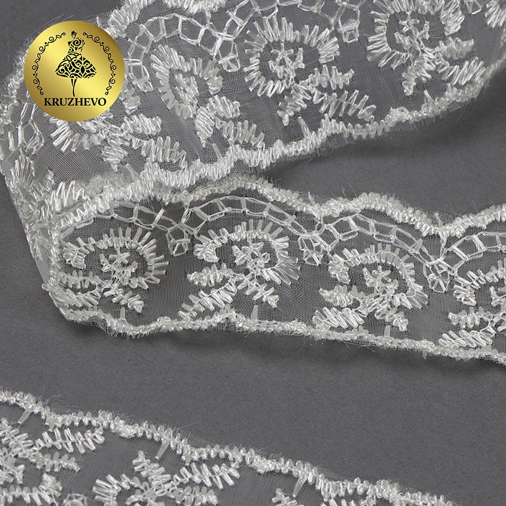 Кружево капроновое 45 мм / 9.14 м, TBS.30010 цв.002 кремовый, Kruzhevo