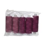 Нитки джинсовые бордо ассорти 5 катушек 250м
