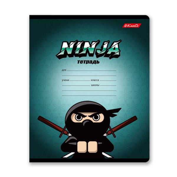 Тетрадь ученическая школьная A5+ 12 л. на скобе 65 г/м², белизна 100%, 25 шт, линия, 000698 Самурай, Светоч 12ТЕТл-001