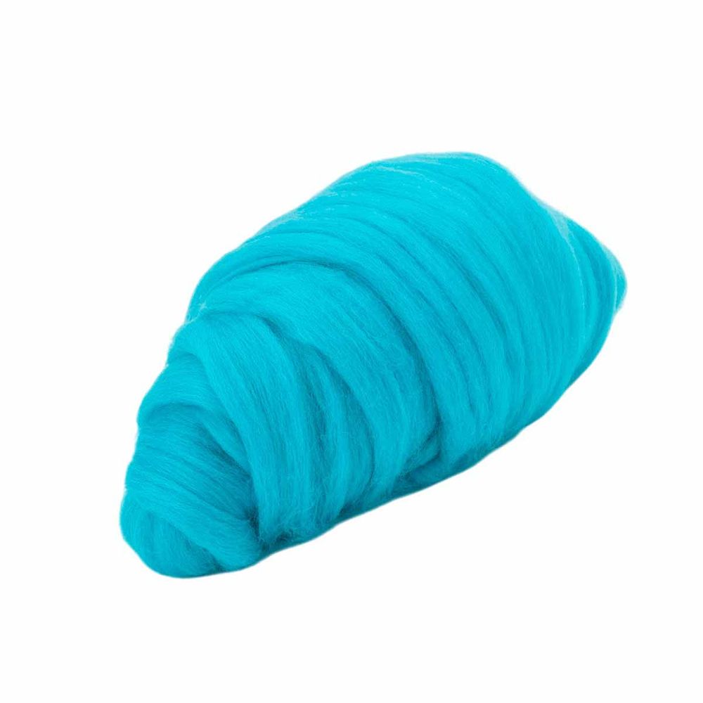 Шерсть для валяния мериносовая тонкая 100 г, 172 яр.голубой, Троицкая