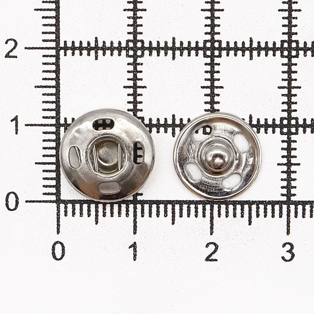 Кнопка пришивная металл ⌀12.0 мм, никель, 36 шт