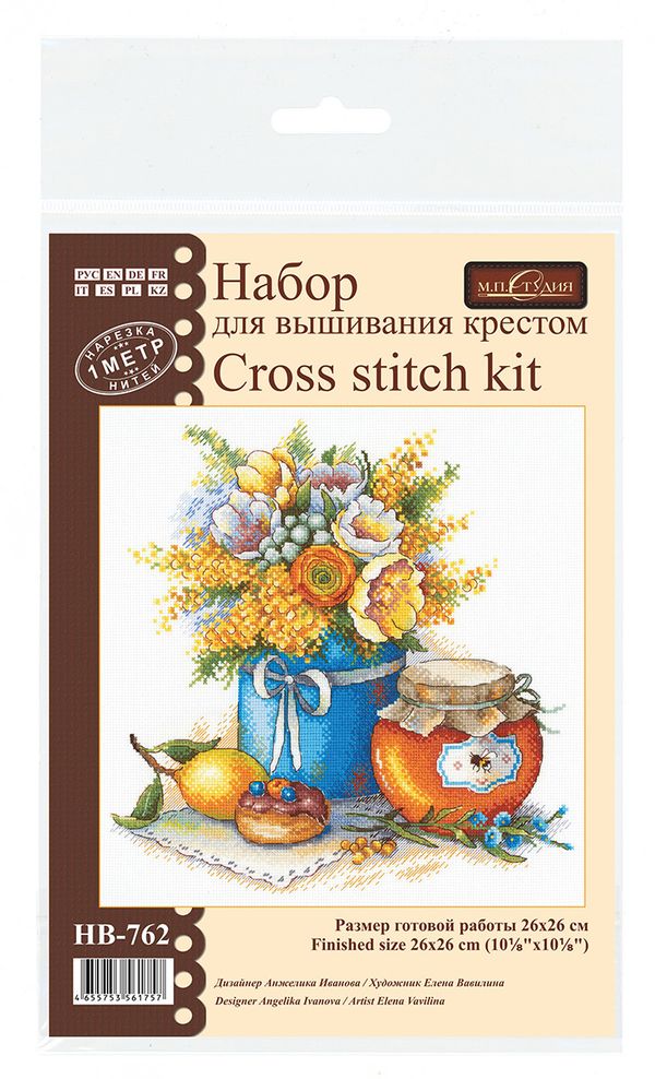 Набор для вышивания нитками МП Студия, Медовое удовольствие 26х26 см