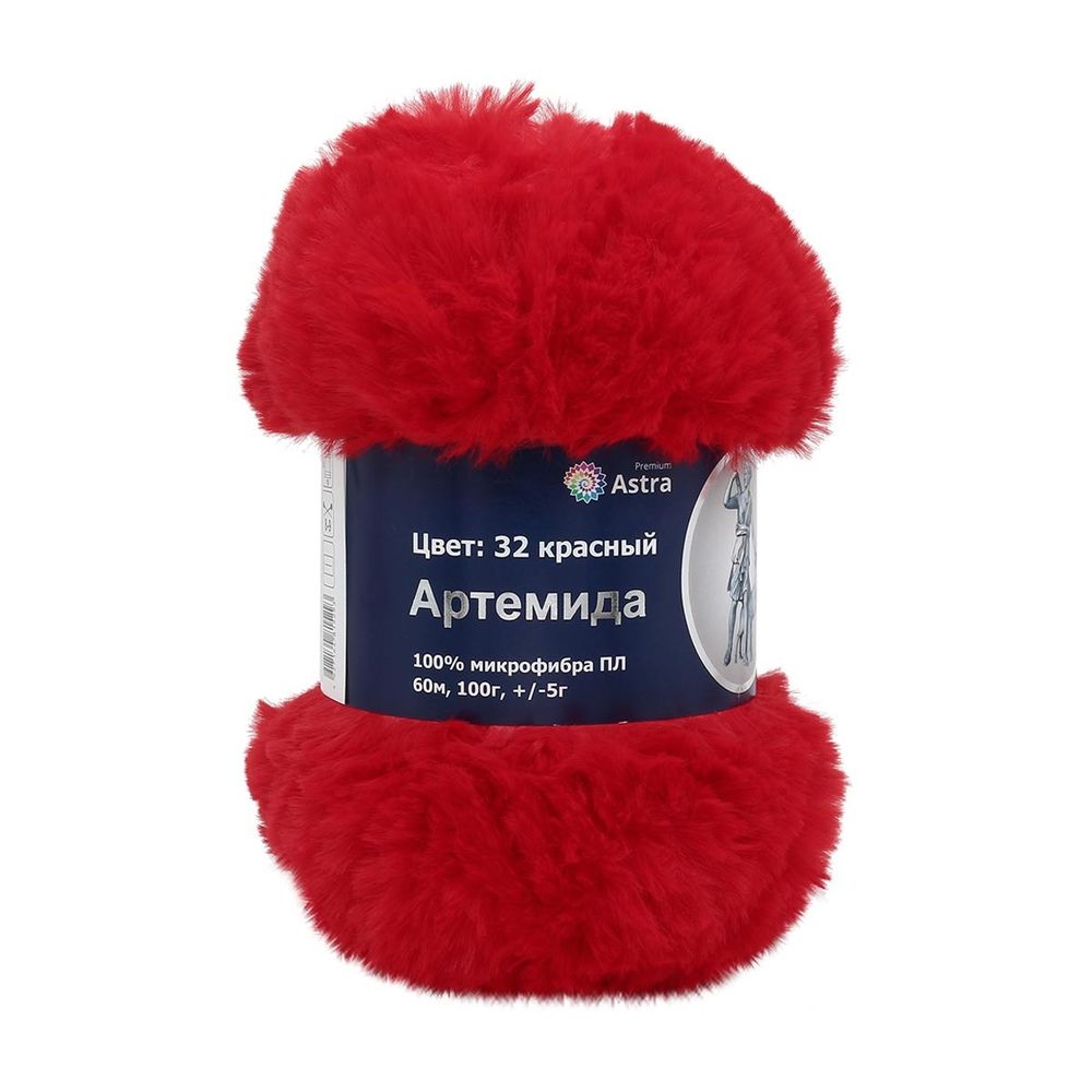 Пряжа Astra Premium (Астра Премиум) Артемида / уп.3 мот. по 100 г, 60м, 32 красный /TOS/